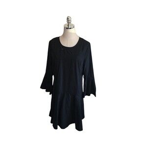 Avec Les Filles Mini Dress Women's Size Medium Black Long Sleeve Round Neck